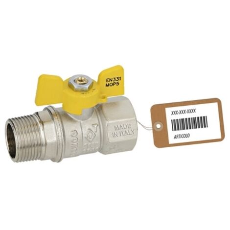 VALVOLA A SFERA GAS MF A FARFALLA MOD. DAKOTA F-BRICO 1/2" DN 12
