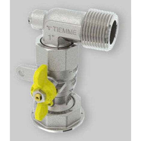 Valvola A Sfera Gas Post- Contatore Ad Angolo Collegamento Diretto Al Contatore Tm 1" M X 1"1/4 F