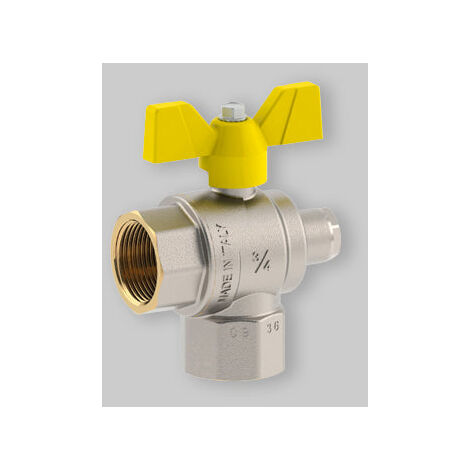 Valvola A Sfera Gas Squadra Con Presa Pressione E Maniglia A Farfalla Fiv 1" F X 1" F