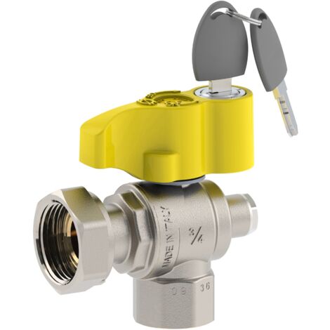 Valvola A Sfera Gas Squadra Post Contatore F-F Con Dado Girevole Fiv 3/4"X1"