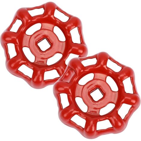Valvola a sfera in metallo KZQ per tubi dell'acqua (confezione da 2, 6 x 6 mm) - Valvola a sfera in ferro - Valvola a sfera - Rubinetto con maniglia rossa - Valvola di intercettazione di ricambio con 