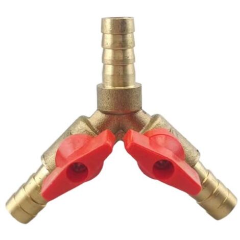 Valvola a sfera in ottone KZQ, 8 mm, valvola a sfera a Y con attacco a 3 vie, adattatore per collegamento tubo flessibile per acqua, gas, olio (1 pezzo)