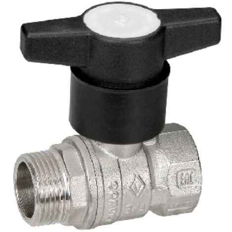 VALVOLA A SFERA MASCHIO/FEMMINA CON PROLUNGA NYLON 3/4&quot  DN 20