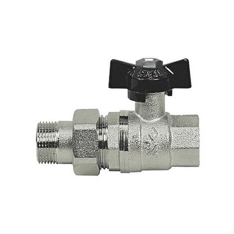 Valvola a sfera mf con bocchettone a farfalla 3/4'  dn 20  pn 40