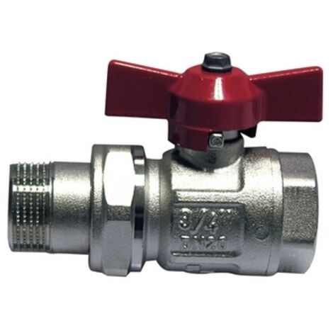 VALVOLA A SFERA MF CON BOCCHETTONE E FARFALLA LEVA ROSSA- 1 (DN 25) 40 bar / 580 psi- ITAP- pezzi 1