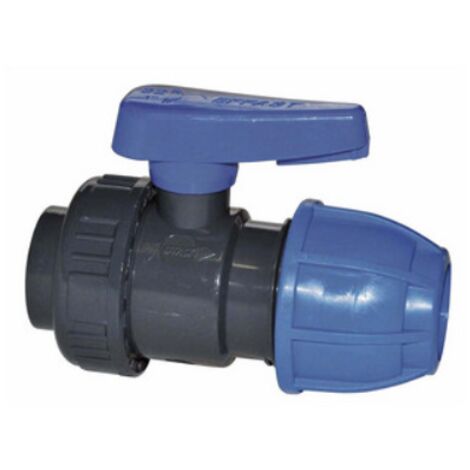 VALVOLA A SFERA MONOGHIERA IN PVC CON FIL. F/ GIUNTO A COMPRESSIONE 1/2" x 20 IRRITEC