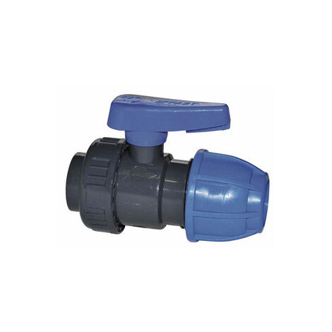 Valvola a sfera monoghiera in pvc con fil. f/ giunto a compressione 1" x 32
