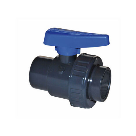 Valvola a sfera monoghiera in pvc con filetto ff 2"1/2