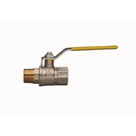 Valvola a sfera per gas a passaggio totale fil. mf con leva in acciaio 3/4 DN 20RB