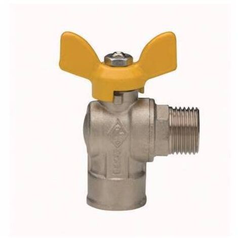 Valvola a sfera per gas a squadra fil. femmina att. maschio  1/2" x 1/2"  DN 15RB