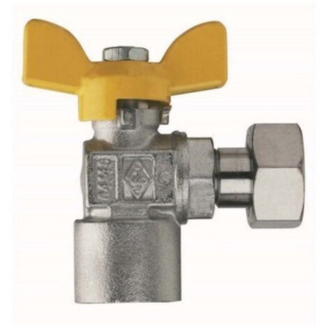VALVOLA A SFERA PER GAS A SQUADRA FIL. FEMMINA CON GIRELLO 1/2" x 1/2" RB