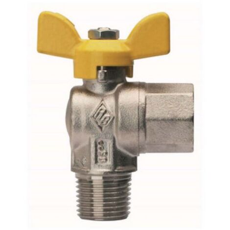 VALVOLA A SFERA PER GAS A SQUADRA  FIL M ATTACCO F 1/2&quot x 1/2&quot