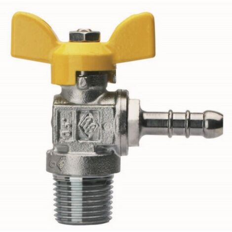 VALVOLA A SFERA PER GAS A SQUADRA FILETTATURA MASCHIO CON PORTAGOMMA 3/8&quot x 13