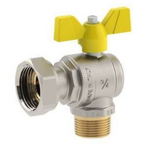 VALVOLA A SFERA PER GAS A SQUADRA MASCHIO DADO GIREVOLE 3/4M x 3/4D FIV