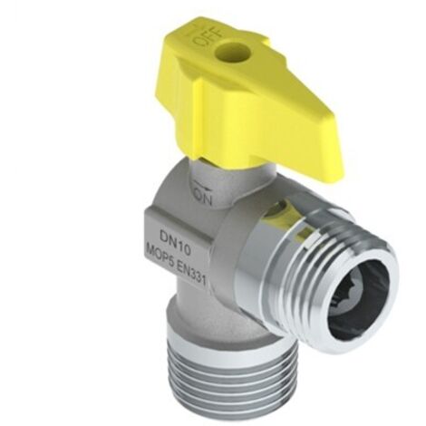 VALVOLA A SFERA PER GAS ANGOLO MM 1/2" DN 10