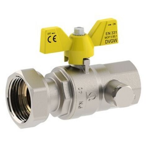 VALVOLA A SFERA PER GAS ATT. FEMMINA -DADO GIREVOLE 1" x 1"1/4 FIV