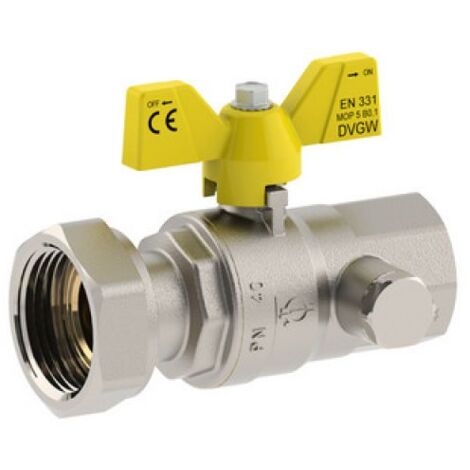 VALVOLA A SFERA PER GAS ATT. FEMMINA -DADO GIREVOLE 1" x 1"1/4