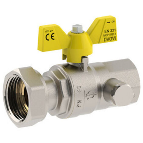 VALVOLA A SFERA PER GAS ATT. FEMMINA -DADO GIREVOLE- 3/4 x 1   DN 20- FIV- pezzi 1