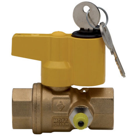 VALVOLA A SFERA PER GAS CON PUNTO PRESA PRESSIONE CON SERRATURA 1" DN 25 RB