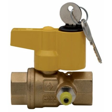 VALVOLA A SFERA PER GAS CON PUNTO PRESA PRESSIONE CON SERRATURA 1&quot DN 25