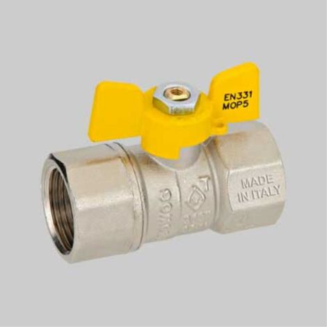 Valvola a sfera per gas f.f. a farfalla   3/4" TIEMME