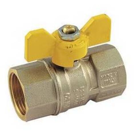 VALVOLA A SFERA PER GAS FF CON LEVA FARFALLA 1/2 TIEMM