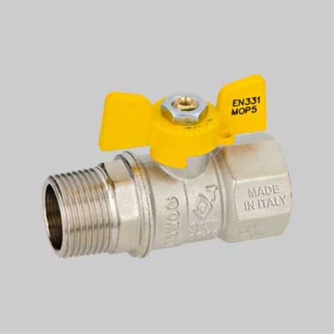 Valvola a sfera per gas m.f. a farfalla 1" TIEMME