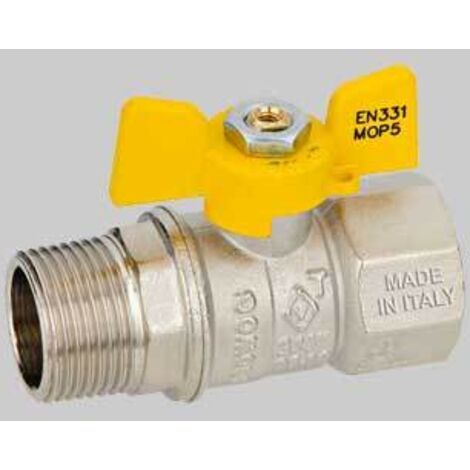 Valvola a sfera per gas m.f. a farfalla 3/4&quot
