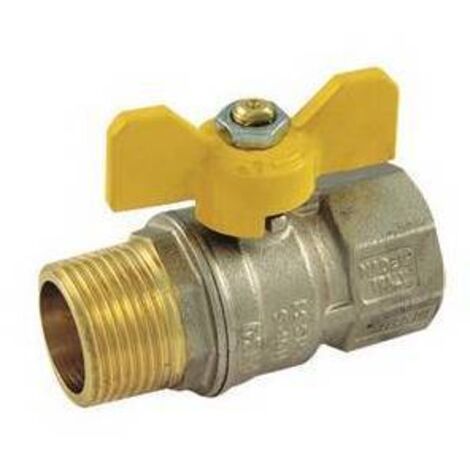 VALVOLA A SFERA PER GAS MF CON LEVA FARFALLA 1/2" TIEMME