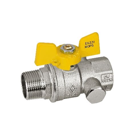Valvola a sfera per gas mf con presa di pressione 1/2"  dn 15