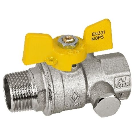 VALVOLA A SFERA PER GAS MF CON PRESA DI PRESSIONE 1&quot