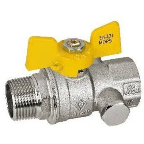 VALVOLA A SFERA PER GAS MF CON PRESA DI PRESSIONE 3/4 BUGATTI