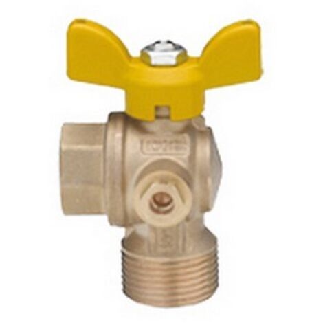 VALVOLA A SFERA PER GAS PASSAGGIO TOTALE A SQUADRA FM CON FARFALLA 1" DN 25 RB