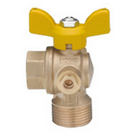 VALVOLA A SFERA PER GAS PASSAGGIO TOTALE A SQUADRA FM CON FARFALLA 3/4" DN 20 RB