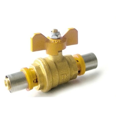 VALVOLA A SFERA PER MULTISTRATO GAS CON LEVA FARFALLA- Diam. 20- TIEMM- pezzi 1