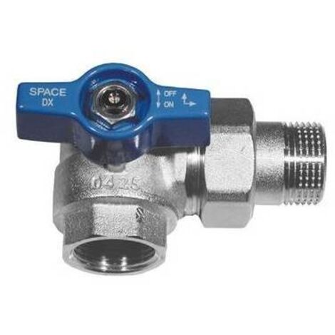 VALVOLA A SFERA SQUADRA PER COLLETTORI MANIGLIA BLU Misura: 1" sx  DN 25  PN 40