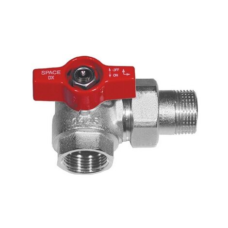 Valvola a sfera squadra per collettori maniglia rossa 1" dx  dn 25  pn 40