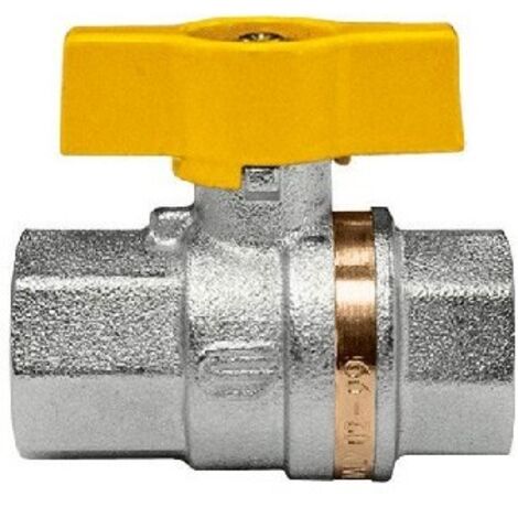 Valvola a sfera VENUS FF con farfalla in alluminio gialla 3/8" 1021G203