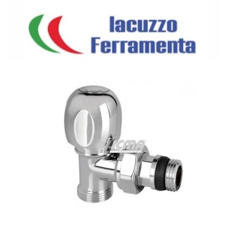 Valvola A Squadra Termostatizzabile Attacco Rame, Multistrato E Pe-X "Aida" Cromo 1/2" - 24X1,5