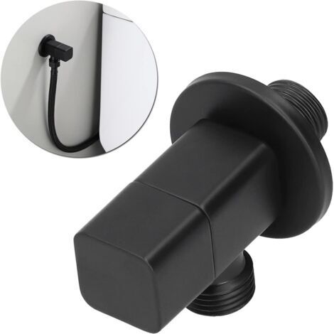 Valvola ad angolo nera G1/2 per l'alimentazione idrica di bagno e WC.