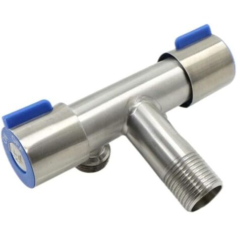 Valvola angolare da 1/2' - Valvola di controllo angolare - Valvola di controllo doppia - Doppio interruttore - Valvola angolare a tre vie - Per bagno, WC, lavandino, rubinetto G1/2