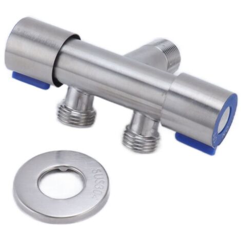 Valvola angolare G1/2 in acciaio inox 1 ingresso 2 uscite Rubinetto per acqua fredda a doppio controllo con doppia maniglia