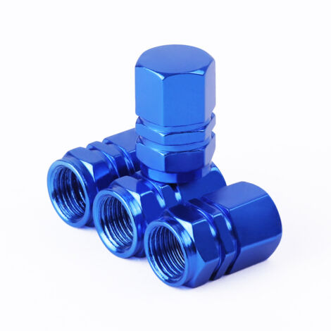 Valvola antiruggine in alluminio blu per pneumatici di auto, ugello antipolvere per biciclette e biciclette