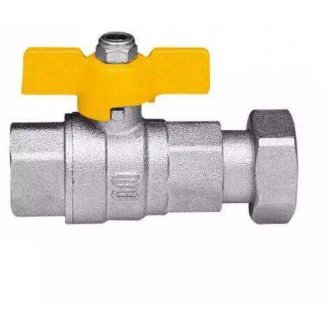 Valvola arresto a sfera in ottone con farfalla per gas femmina dado girevole 3/4" x 3/4" ENOLGAS