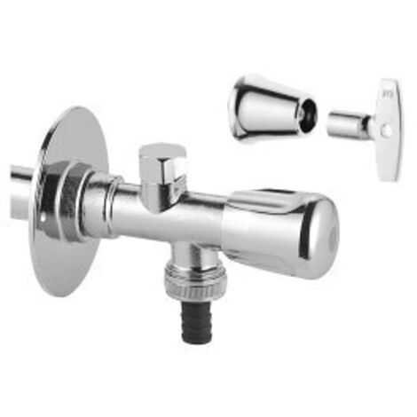 Valvola da parete Eurotec 41212 DN15 con chiave a bussola, finitura cromo opaco