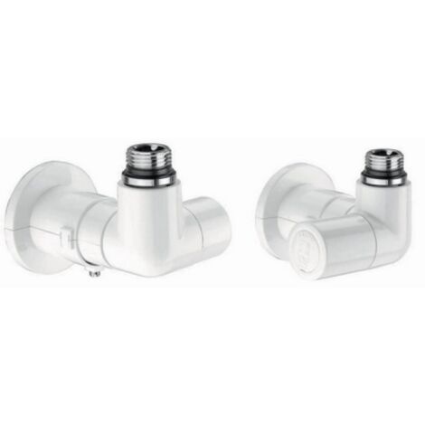 VALVOLA + DETENTORE A SQUADRA DX TERMOSTATIZZABILE BIANCA 1/2&quot dx