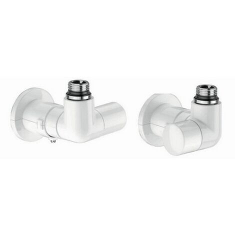 VALVOLA + DETENTORE A SQUADRA SX TERMOSTATIZZABILE BIANCA 1/2&quot sx
