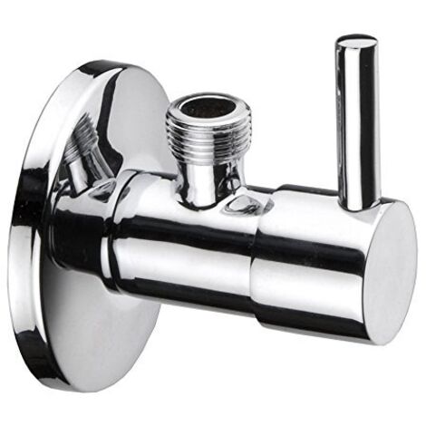 VALVOLA DI CHIUSURA AD ANGOLO PER LAVELLI - RACCORDO 1/2 - DESIGN TONDO CROMATO