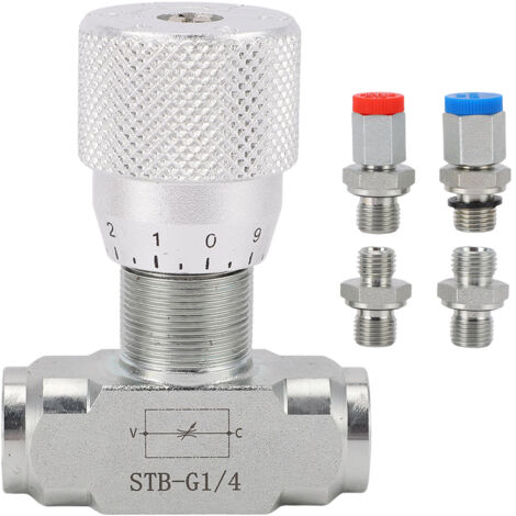 Valvola di controllo del flusso idraulico bidirezionale G1/4, limitatore per miniescavatori da 0,8-2 tonnellate