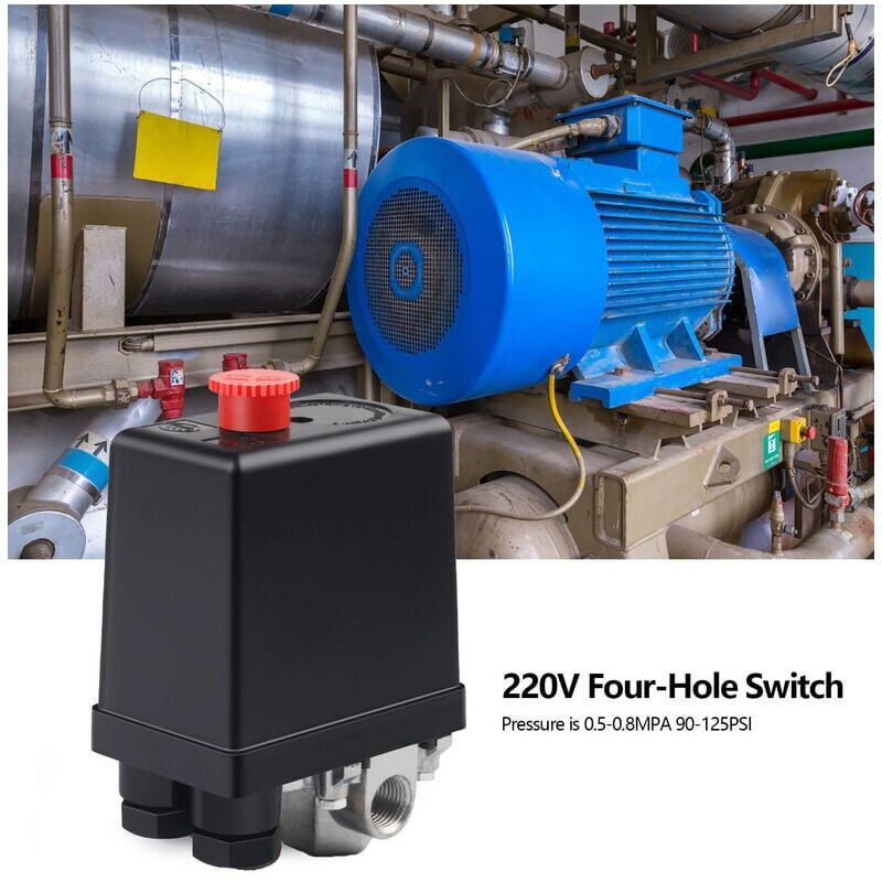 Image of SNQ - Valvola di controllo dell'interruttore della pressione del compressore d'aria 220V Interruttore automatico della pressione del compressore